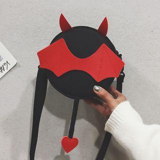 Applique Lightweight Round Crossbody Bag