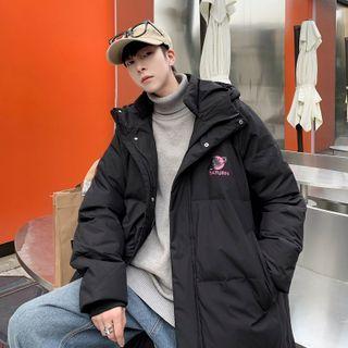 Hooded Zip-up Long Down Coat