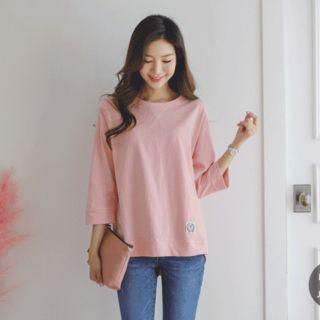 3/4-sleeve Cotton Pullover