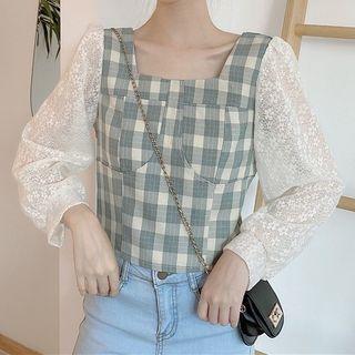 Plaid Panel Top