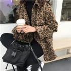 Leopard Long-sleeve Loose-fit Shirt As Figure - One Size