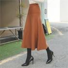 Wool Blend A-line Midi Skirt
