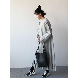 Ruffle-trim Maxi T-shirt Dress
