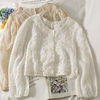 Embroidered Argyle Crop Shirt