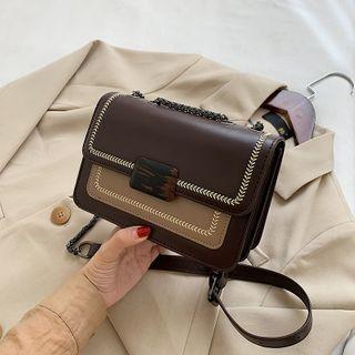 Embroidered Trim Panel Crossbody Bag