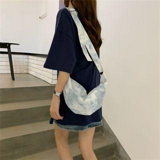 Tie-dye Print Crossbody Bag Blue - One Size