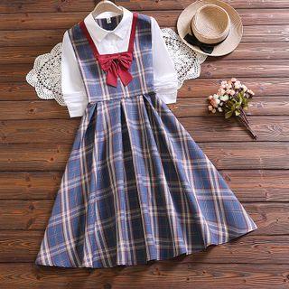 Inset Shirt Gingham Dress