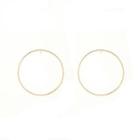 Alloy Hoop Earring 1 Pair - 376 - Gold - One Size