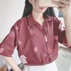 Short-sleeve Rabbit Print Shirt