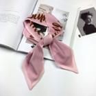 Letter & Heart Print Pointed Tip Neck Scarf Pink - One Size