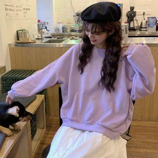 Plain Glitter Long-sleeve Pullover