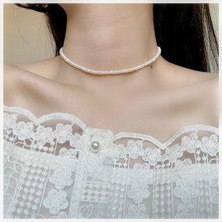 Faux Pearl Choker 2116 - Gold - One Size