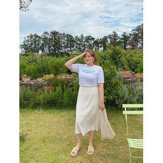 Plus Size Cherry-pattern Swing Skirt