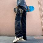 Gun Embroidered Loose Fit Jeans