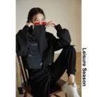 Stand-collar Drawstring Loose Top