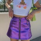 Faux Leather Star Chain Mini Skirt