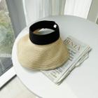 Foldable Straw Sun Cap Beige - One Size