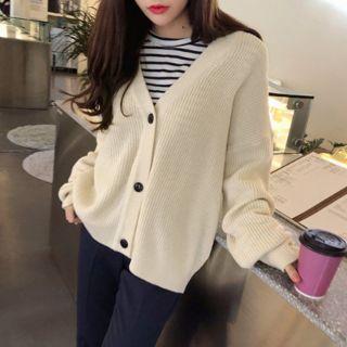 Loose-fit Colored Knit Cardigan