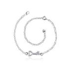 Simple And Fashion Key Cubic Zircon Anklet Silver - One Size