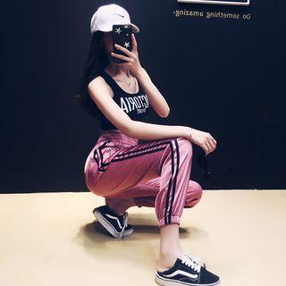 Tiger-embroidered Harem Pants