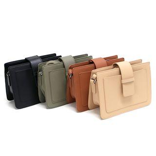 Belted Faux-leather Shoulder Bag