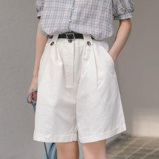Set: Plain Short + Faux Leather Belt