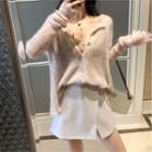 Set: Cardigan + Spaghetti Strap Lace Top + Mini A-line Skort