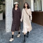 Long-sleeve Single Breast Split Hem Dress