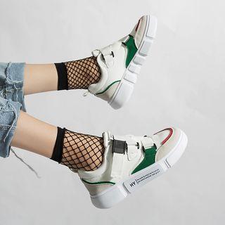 Color Block Belt Strap Sneakers