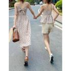 Open Tie-back Dotted A-line Dress / Top