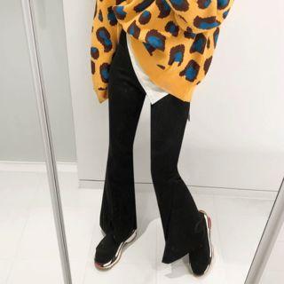 Band-waist Bell-bottom Pants