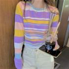 Striped Knit Top Knit Top - Stripe - Multicolor - One Size