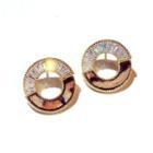 Rhinestone Hoop Earring 1 Pair - Gold & Brown - One Size