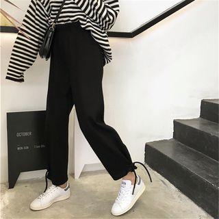 Wide-leg Lace-up Pants