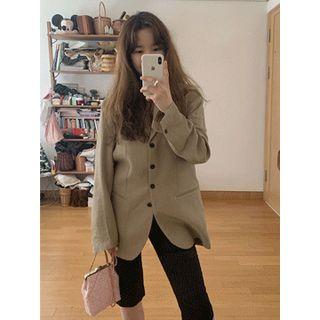 Single-breasted Linen Jacket One Size