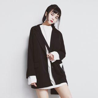 Slit-cuff Long Blazer