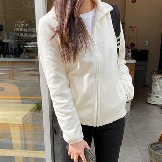 Plus Size Zip-up Fleece Jacket