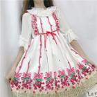 Strawberry Sleeveless A-line Dress / Short-sleeve Top