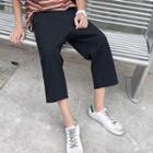 Zip-up Cropped Straight-cut Pants
