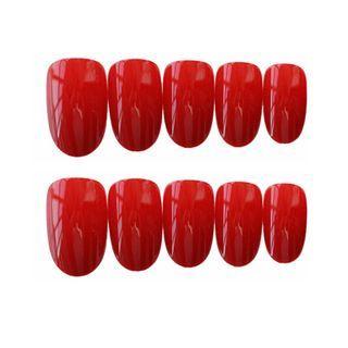 Plain Faux Nail Tips A65 - Red - One Size
