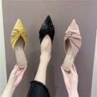 Pointed Knotted Kitten Heel Mules