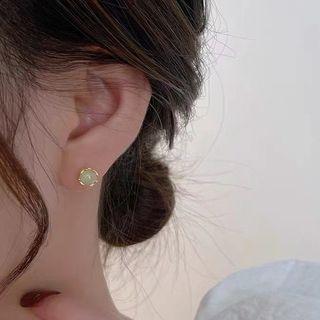 Faux Gemstone Bead Sterling Silver Earring