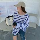 Long-sleeve Striped T-shirt / Skinny Jeans