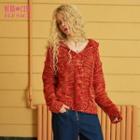 Cable-knit Melange Sweater