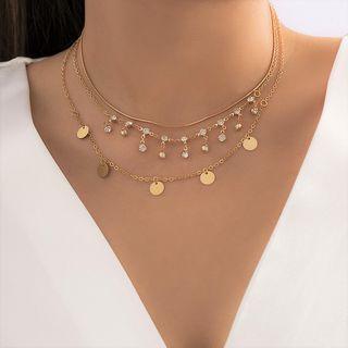 Set Of 3: Rhinestone / Alloy Choker (various Designs)