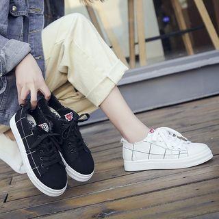 Plaid Lace Up Sneakers