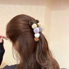 Pom Pom Hair Claw Gray & White & Brown - One Size