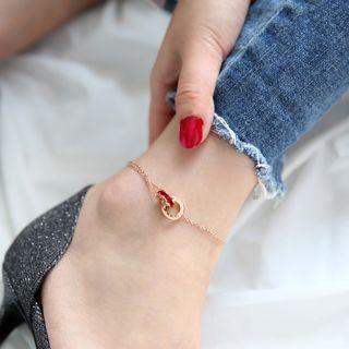Alloy Interlocking Hook Anklet Rose Gold - One Size