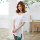 Flap-pocket T-shirt
