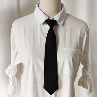 Plain No Tie Neck Tie Black - One Size